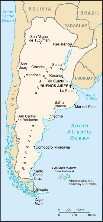 Travel Map of Argentina South America Travel Map of Argentina South America