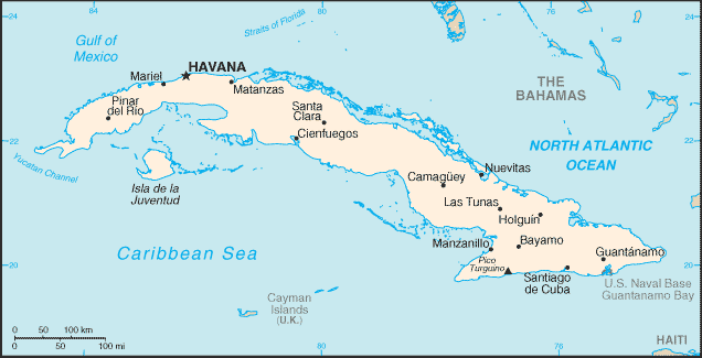 map of cuba and america. Map of Cuba , South America