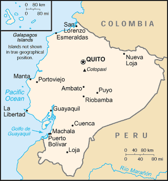 Map of Equador Map of Equador