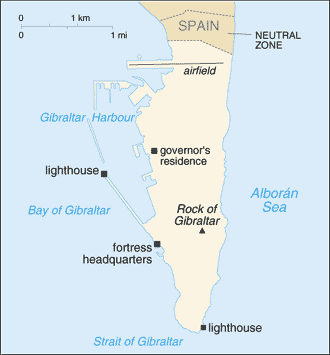 Map of Gibraltar Europe