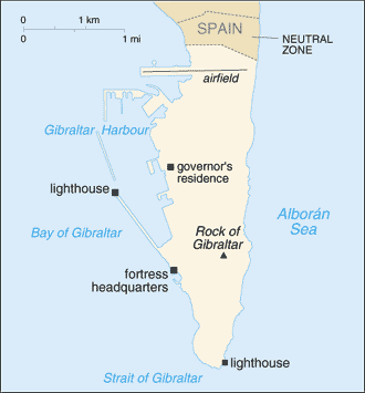 Map of Gibraltar Europe Map of Gibraltar Europe