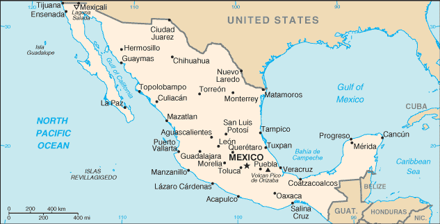 Map of Mexico Central America for your Travel Information