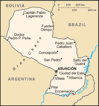 Map of Paraguay South America Map of Paraguay South America