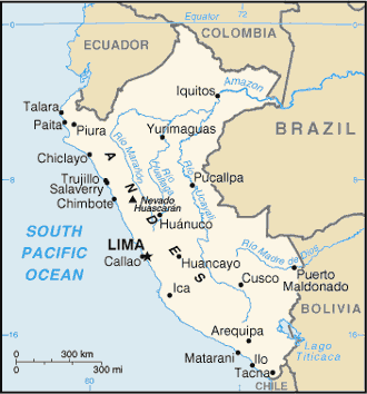 Map of Peru Map of Peru