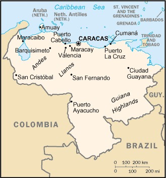 map of Venezuela South America